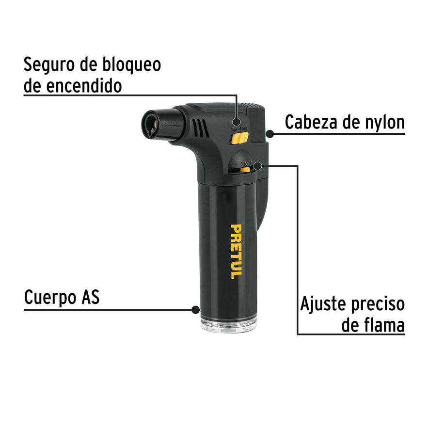 Mechero recargable para flamear alimentos de 42ml, PRETUL Caja con 12, 29953