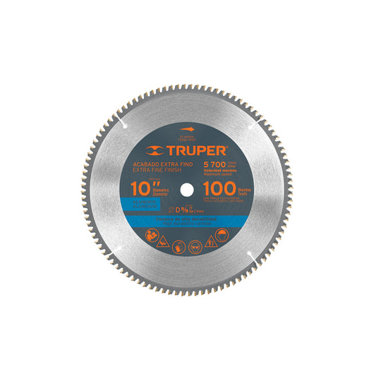 Disco sierra 10' para aluminio, 100 dientes centro 5/8', 18313