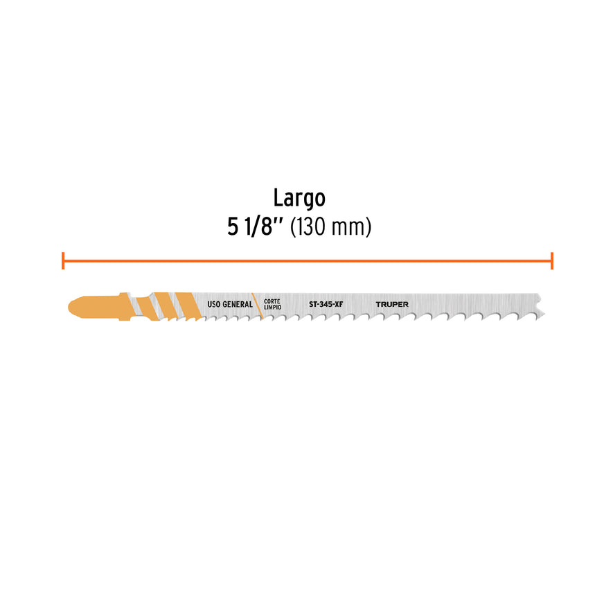Blíster 5 seguetas T, 5-10 DPP BIM, corte recto uso general Caja con 6, 103049