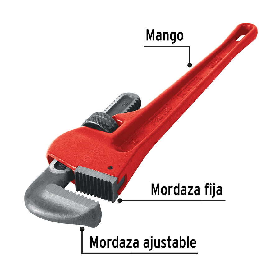 Llave stilson 18' cuerpo de hierro maleable, Pretul Caja con 2, 22014