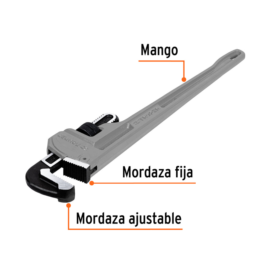 Llave stilson 24' cuerpo de aluminio, Truper, 15846