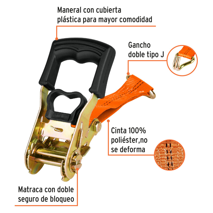 Juego de 2 sujetadores con matraca carga máxima 1500 kg Caja con 3, 101831