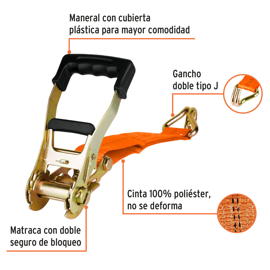 Sujetador con matraca carga máxima 5000 kg, Truper, 19287