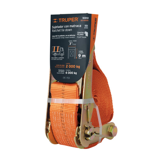 Sujetador con matraca carga máxima 6000 kg, Truper, 10313