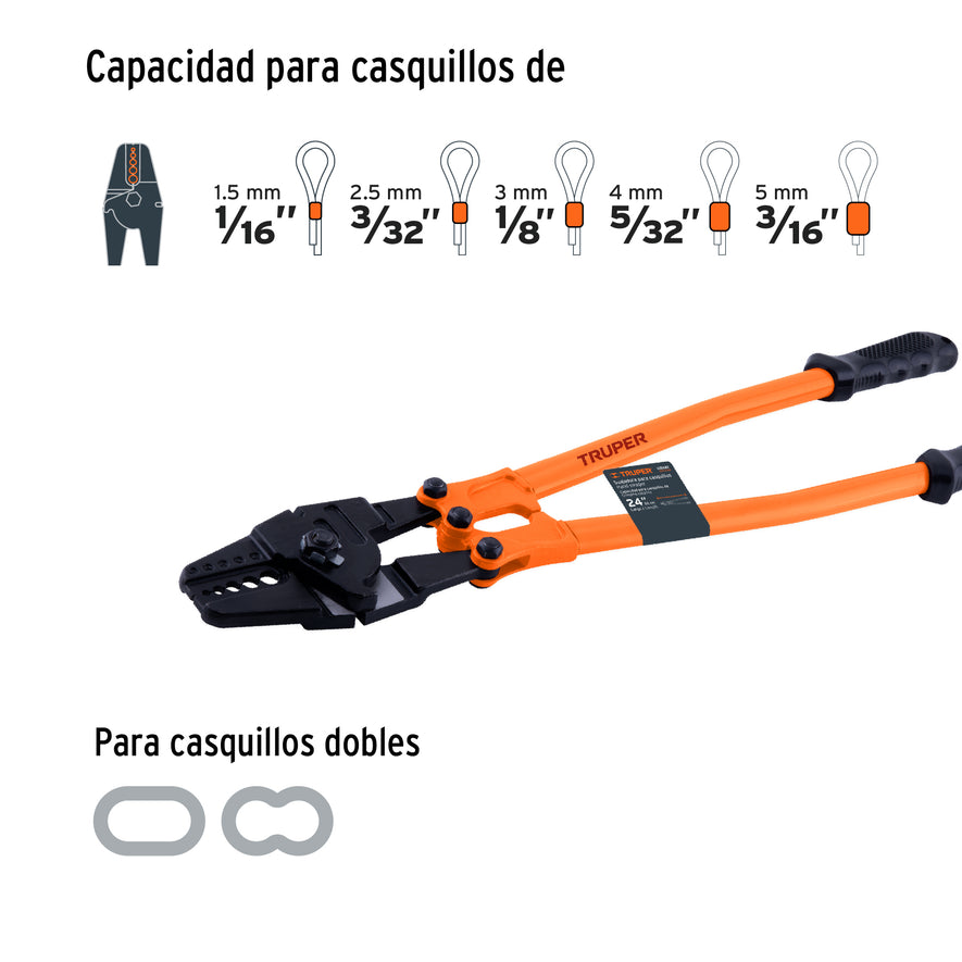 Suajadora 24' para casquillos con cortador de cable, Truper, 102487
