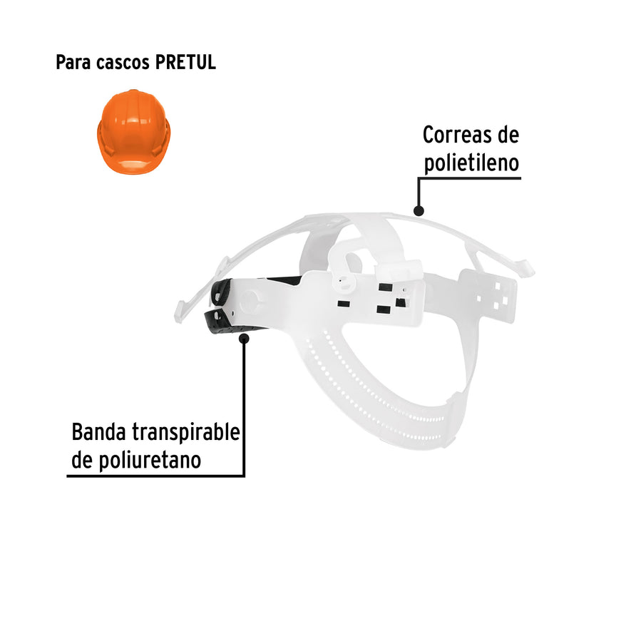 Suspensión para cascos, ajuste por intervalos, Pretul Caja con 4, 20631
