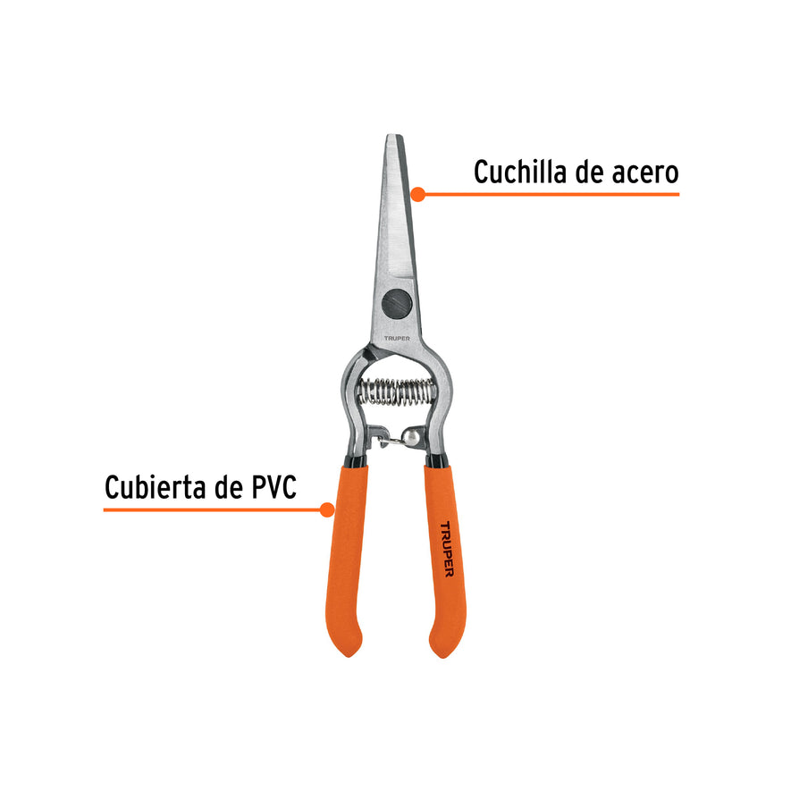 Tijera forjada para poda 8', curva, corte de uva, Truper Caja con 3, 18457