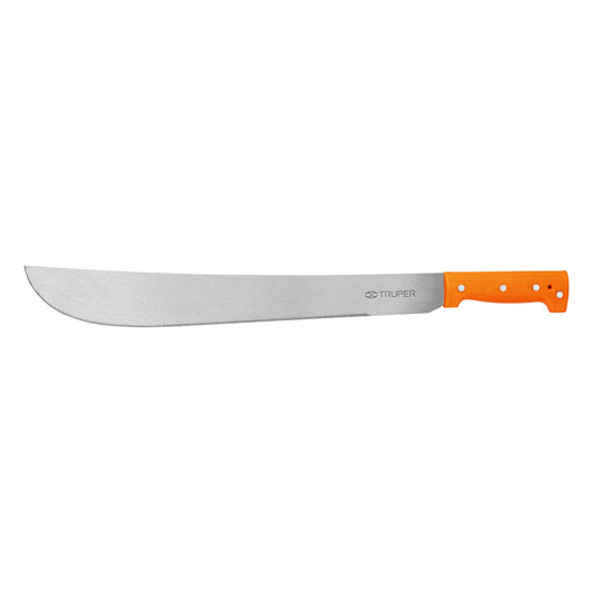 Machete estándar 18' cacha naranja remachada, Truper Caja con 4, 15885
