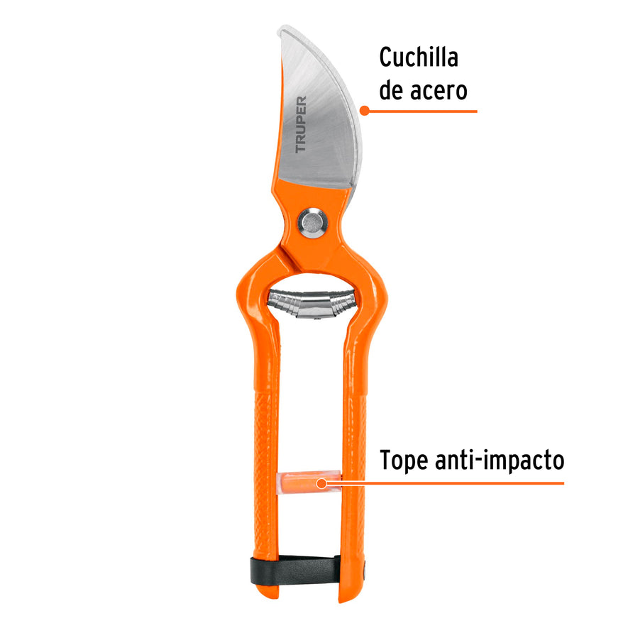 Tijera para poda 10' forjada cuchilla de paso, Truper Caja con 3, 18545