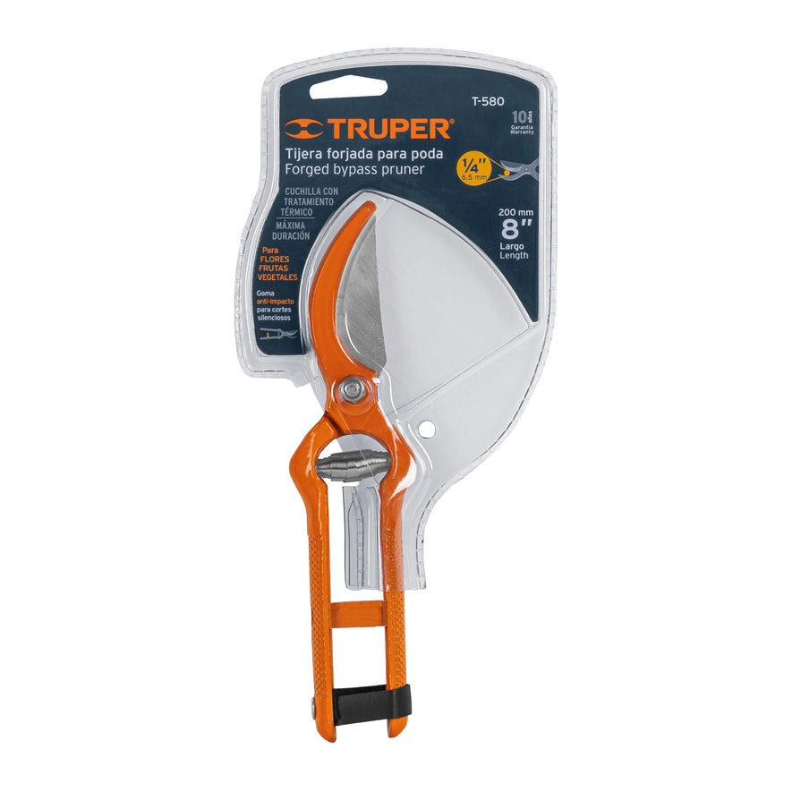 Tijera para poda 8' forjada cuchilla de paso, Truper Caja con 3, 18542