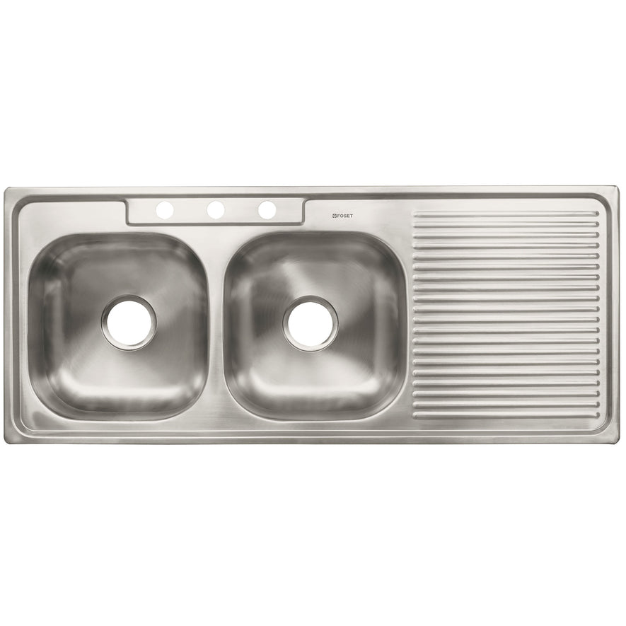 Tarja de empotrar 120x50cm doble tina izquierda, Foset Basic, 47022