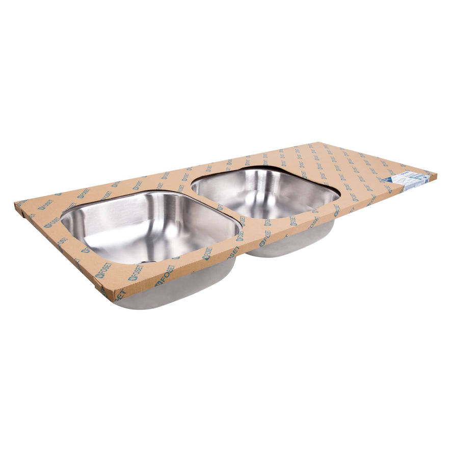 Tarja de empotrar 120x50cm doble tina izquierda, Foset, 45060