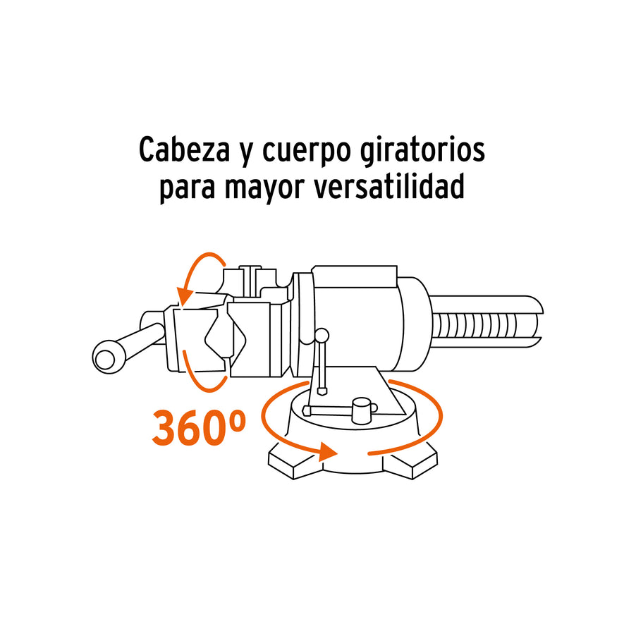 Tornillo de banco 5' multipropósito de hierro dúctil, Truper, 103643