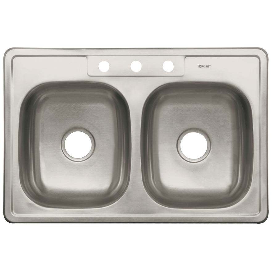 Tarja de empotrar 84x56cm doble tina, Foset Basic, 47024