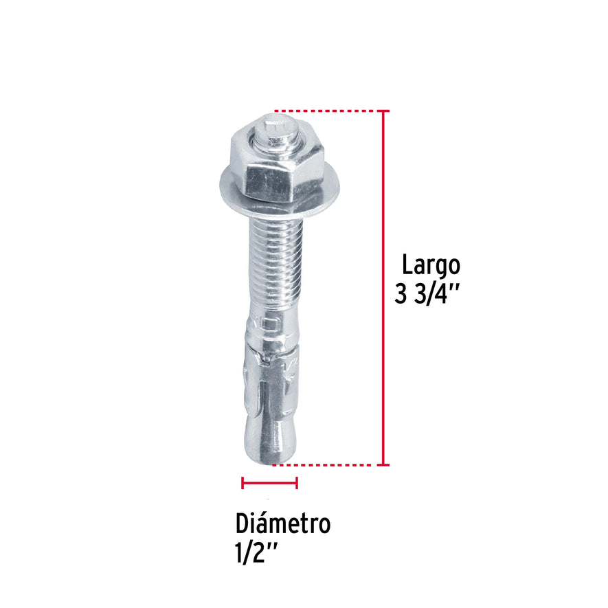 Bolsa con 4 taquetes arpón 1/2' x 3-3/4', Fiero Caja con 6, 46671