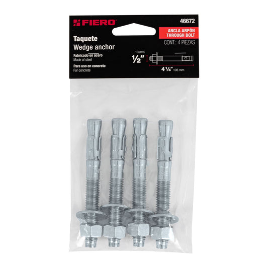 Bolsa con 4 taquetes arpón 1/2' x 4-1/4', Fiero Caja con 6, 46672