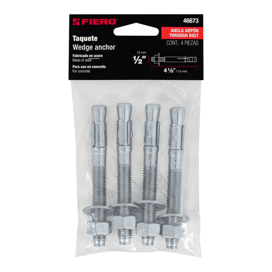 Bolsa con 4 taquetes arpón 1/2' x 4-1/2', Fiero Caja con 6, 46673