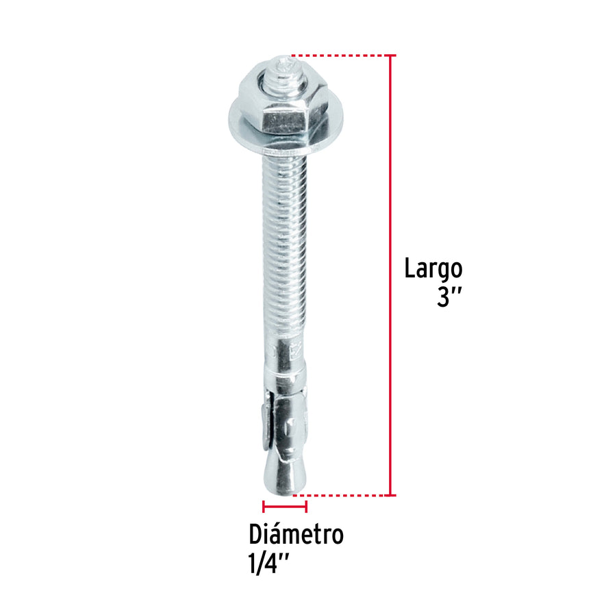 Bolsa con 6 taquetes arpón 1/4' x 3', Fiero Caja con 6, 46659