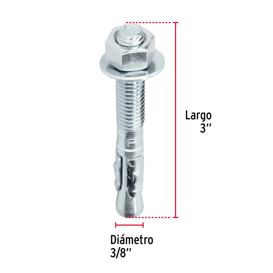 taquetes arpón de 3/8' x 3', Fiero Caja con 50, 46641
