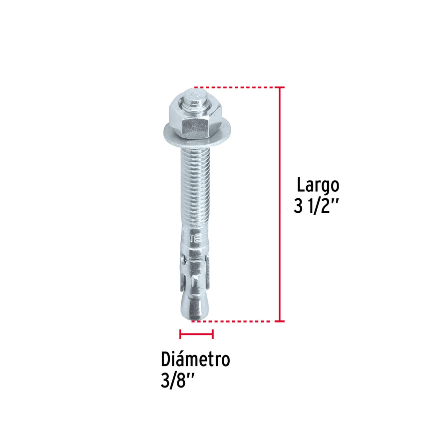 taquetes arpón de 3/8' x 3-1/2', Fiero Caja con 50, 46642