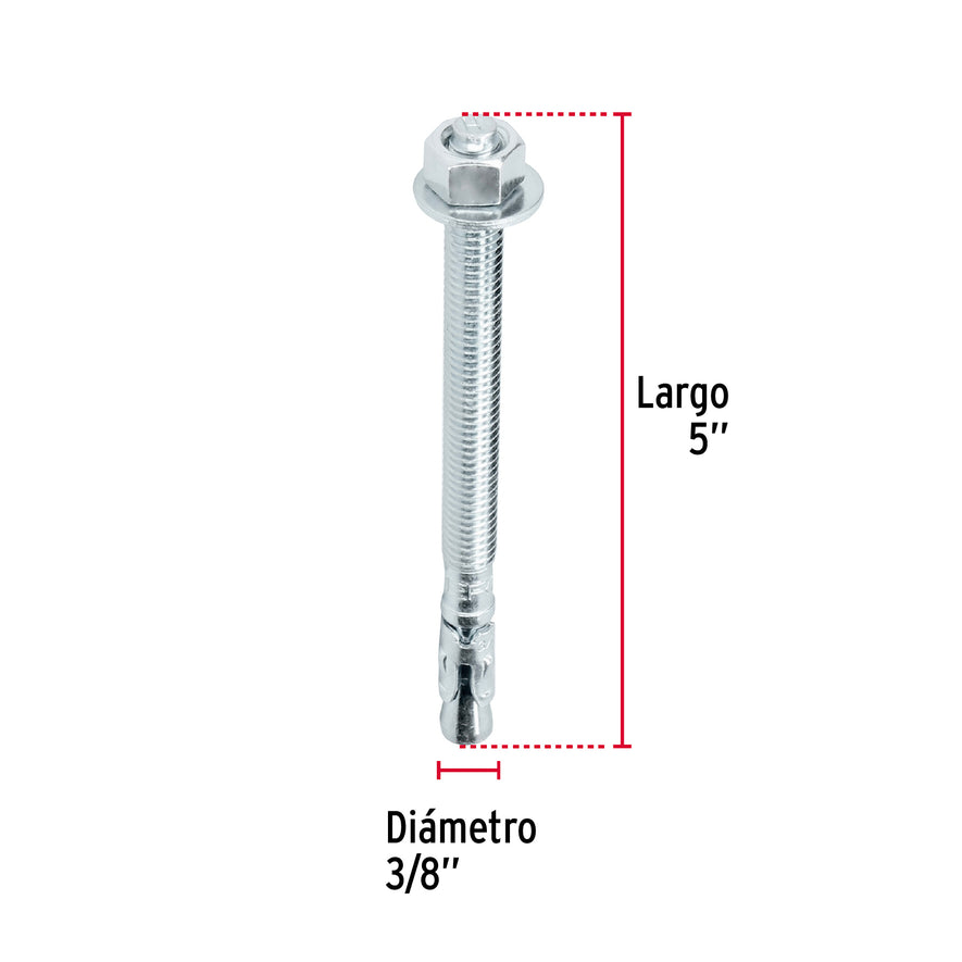 Bolsa con 6 taquetes arpón 3/8' x 5', Fiero Caja con 6, 46669