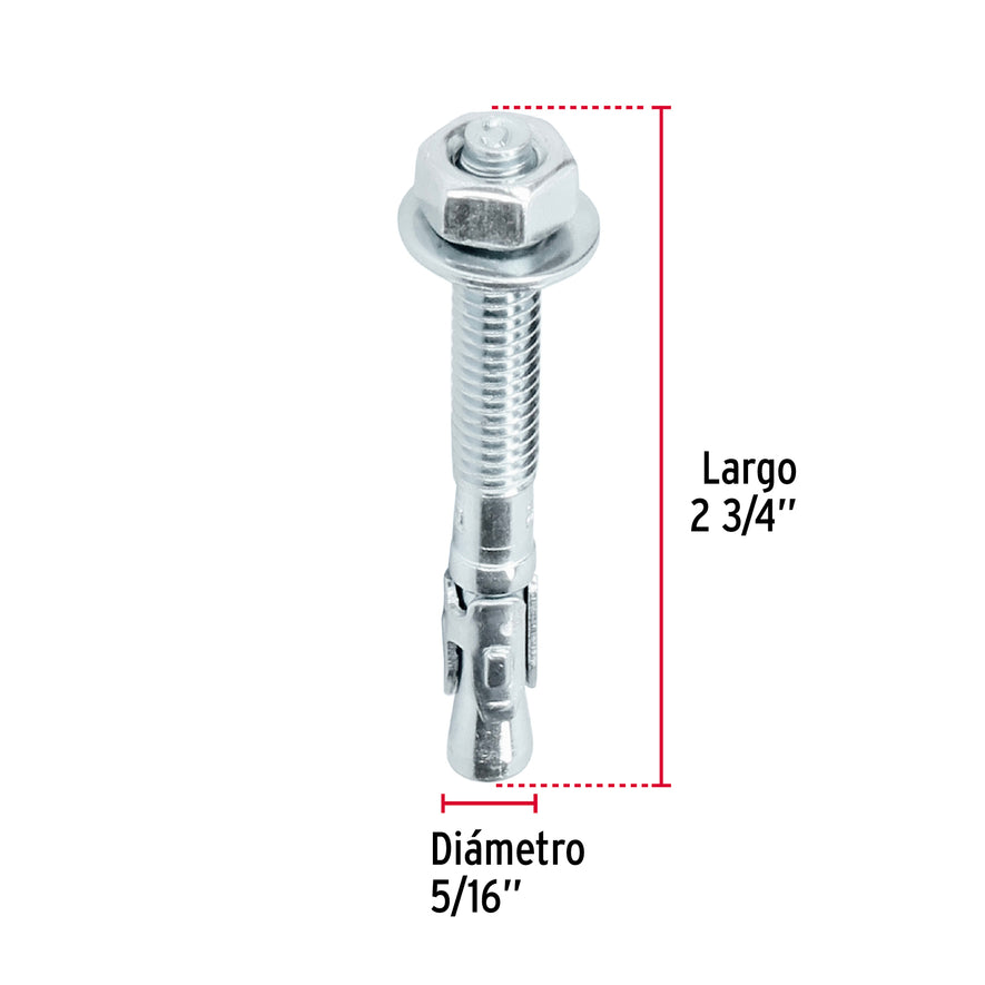 taquetes arpón de 5/16' x 2-3/4', Fiero Caja con 100, 46637