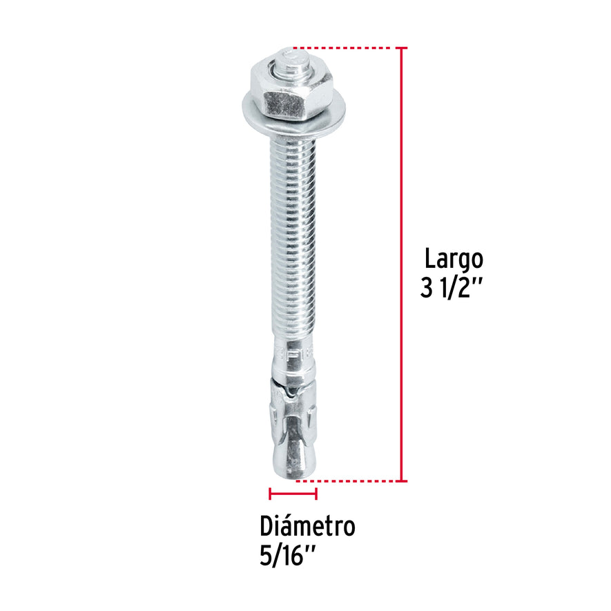 Bolsa con 6 taquetes arpón 5/16' x 3-1/2', Fiero Caja con 6, 46663