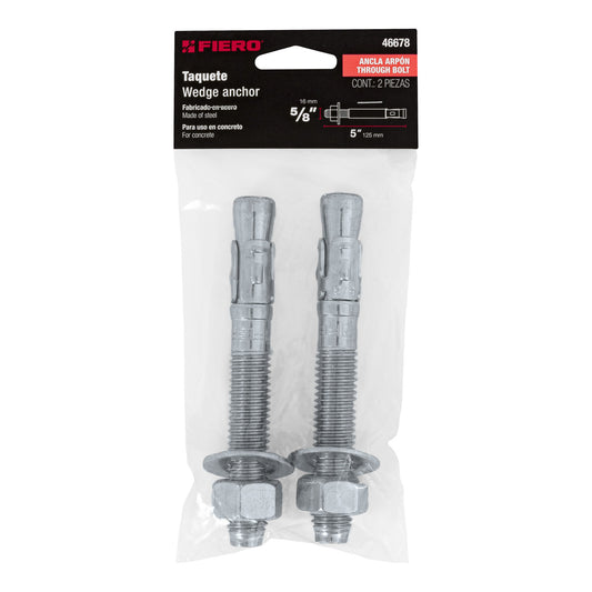 Bolsa con 2 taquetes arpón 5/8' x 5', Fiero Caja con 6, 46678