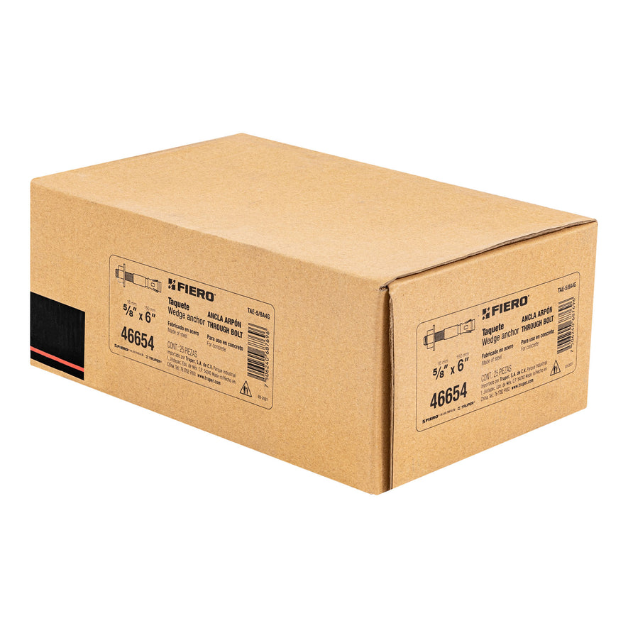 taquetes arpón de 5/8' x 6', Fiero Caja con 25, 46654