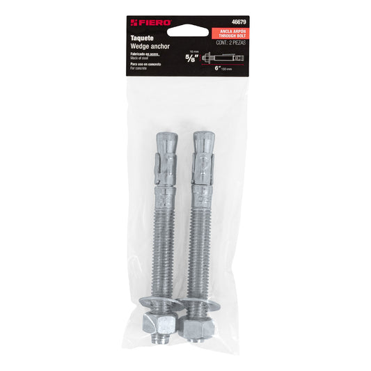 Bolsa con 2 taquetes arpón 5/8' x 6', Fiero Caja con 6, 46679