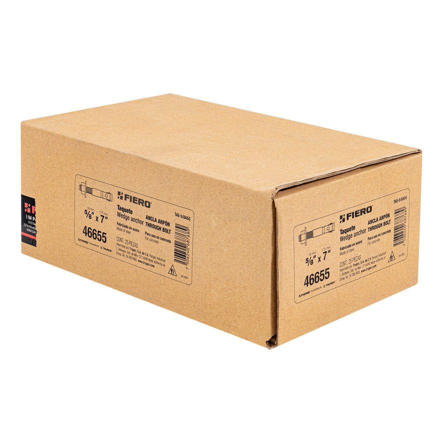 taquetes arpón de 5/8' x 7', Fiero Caja con 25, 46655