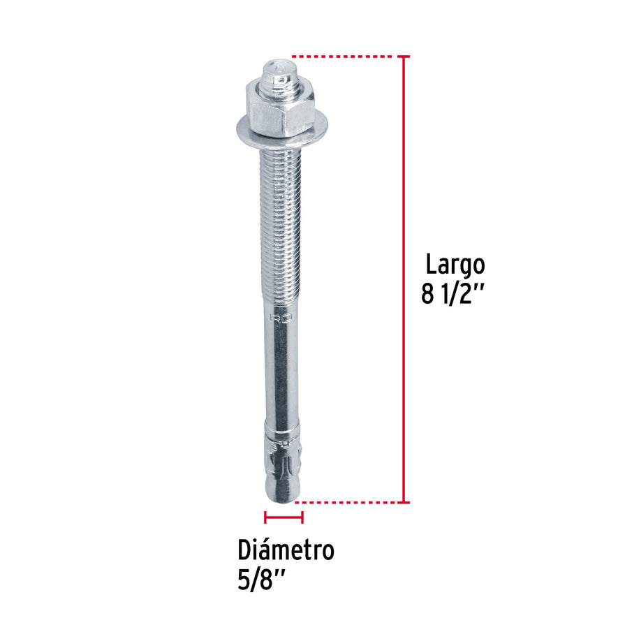 Bolsa con 2 taquetes arpón 5/8' x 8-1/2', Fiero Caja con 6, 46681