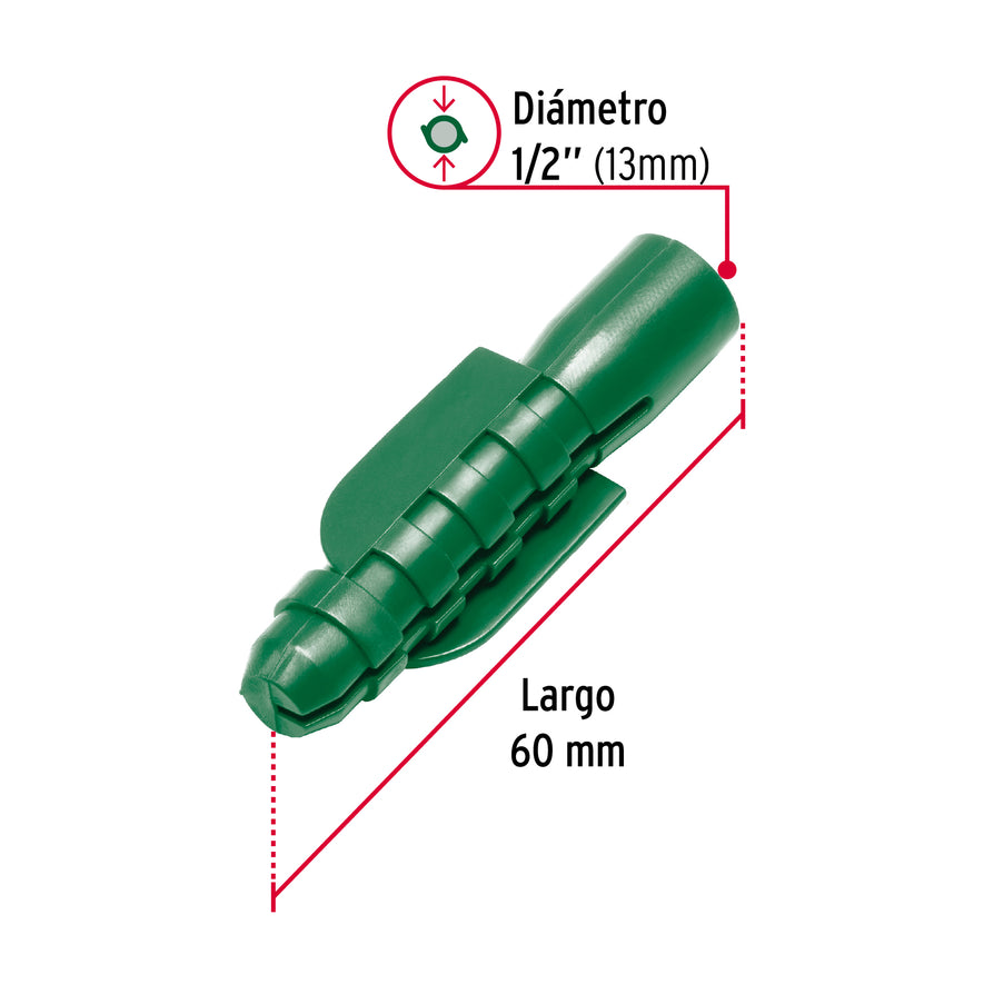 Bolsa con 50 taquetes de plástico 1/2', Fiero Caja con 12, 40164