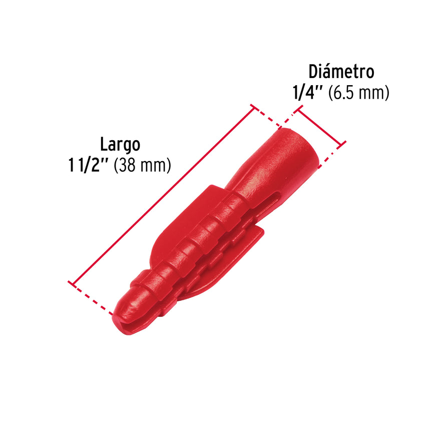 Bolsa con 20 taquetes de plástico 1/4', Fiero Caja con 24, 40746