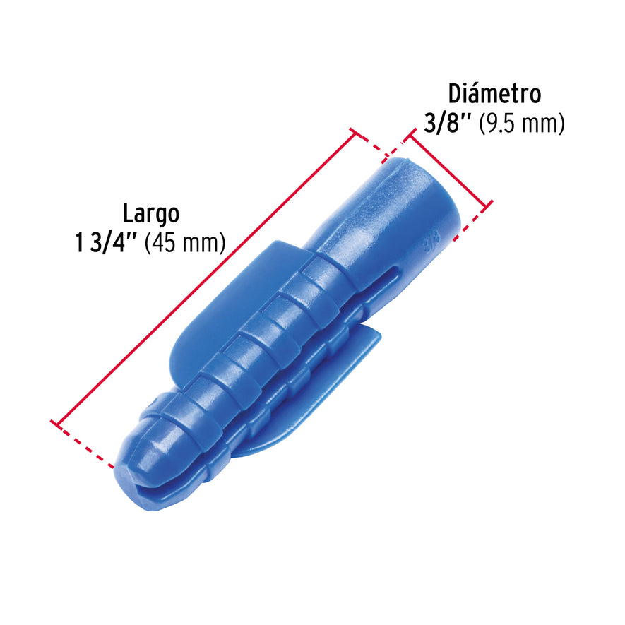Bolsa con 20 taquetes de plástico 3/8', Fiero Caja con 24, 40748