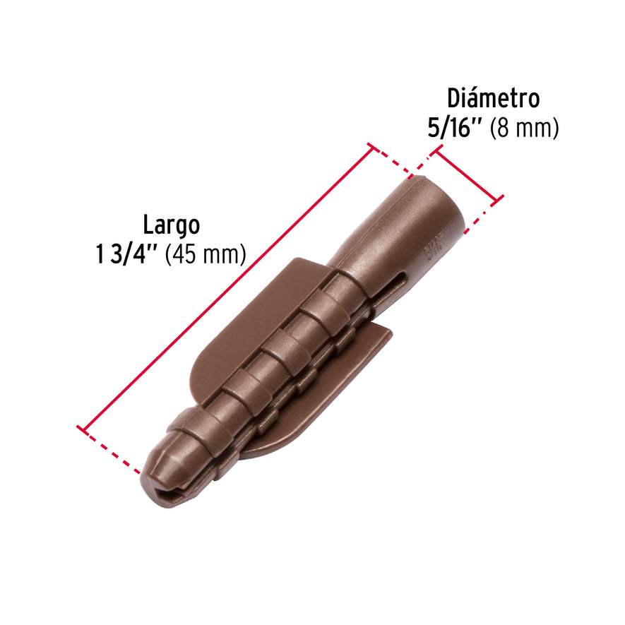 Bolsa con 20 taquetes de plástico 5/16', Fiero Caja con 24, 40747