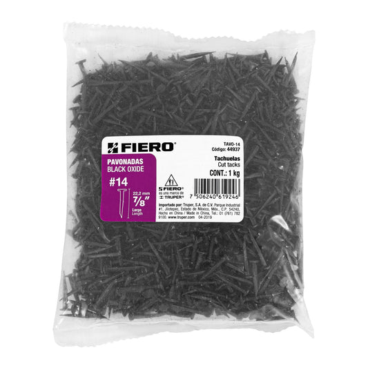 Bolsa con 1 kg de tachuelas pavonadas No. 14, Fiero, 44937