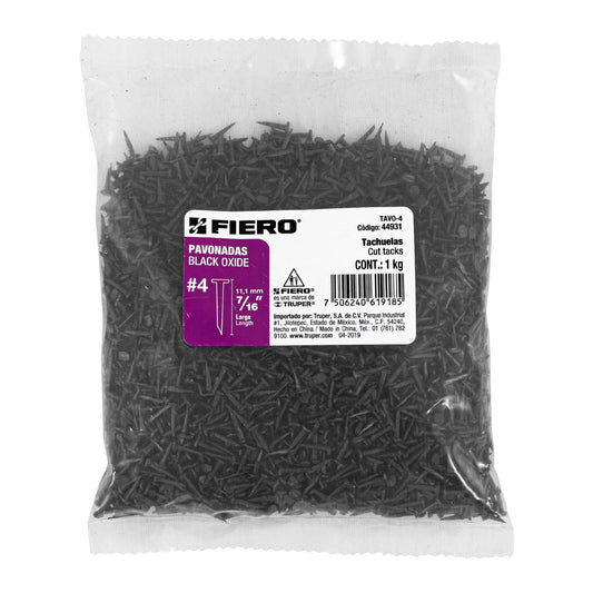 Bolsa con 1 kg de tachuelas pavonadas No. 4, Fiero, 44931