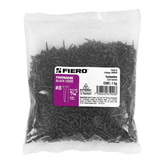 Bolsa con 1 kg de tachuelas pavonadas No. 8, Fiero, 44933