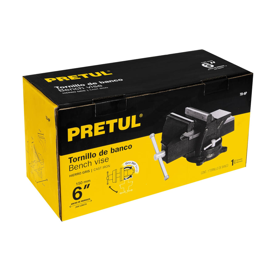 Tornillo de banco 6' de hierro gris, Pretul, 26043
