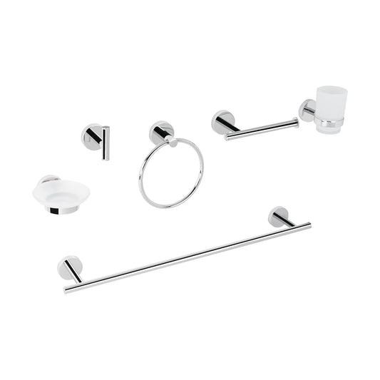 Juego de 6 accesorios para baño acabado cromo, Foset Tubig, 47973