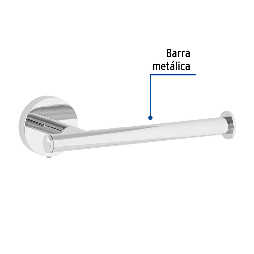 Portarrollo metálico acabado cromo, Foset Túbig Caja con 6, 45958