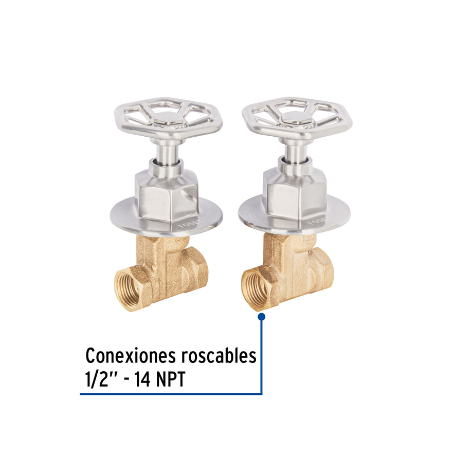 Juego llaves empotrar roscables, volante satín, Túbig, 46784