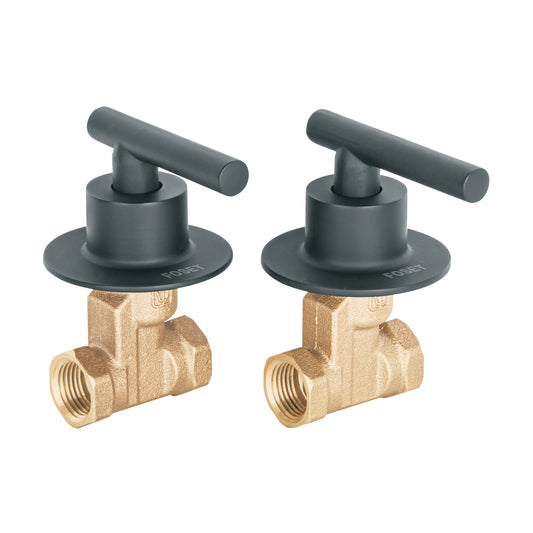 Juego llaves empotrar roscables, palanca negro, Túbig, 46779