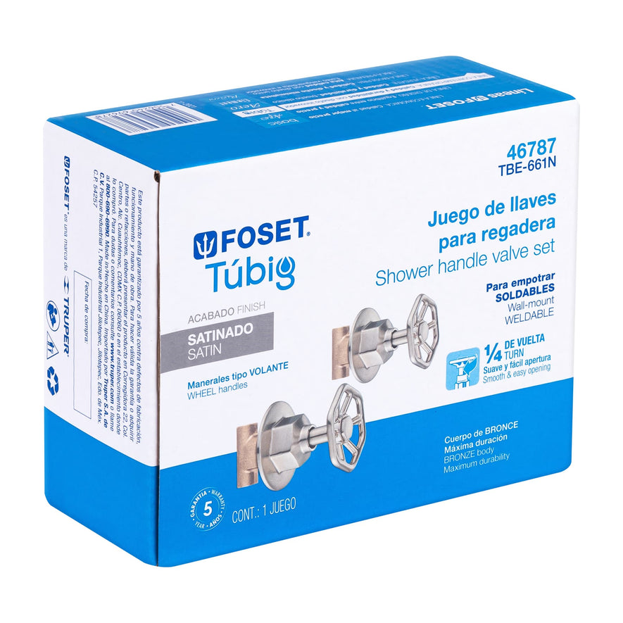 Juego llaves empotrar soldables, volante satín, Túbig, 46787