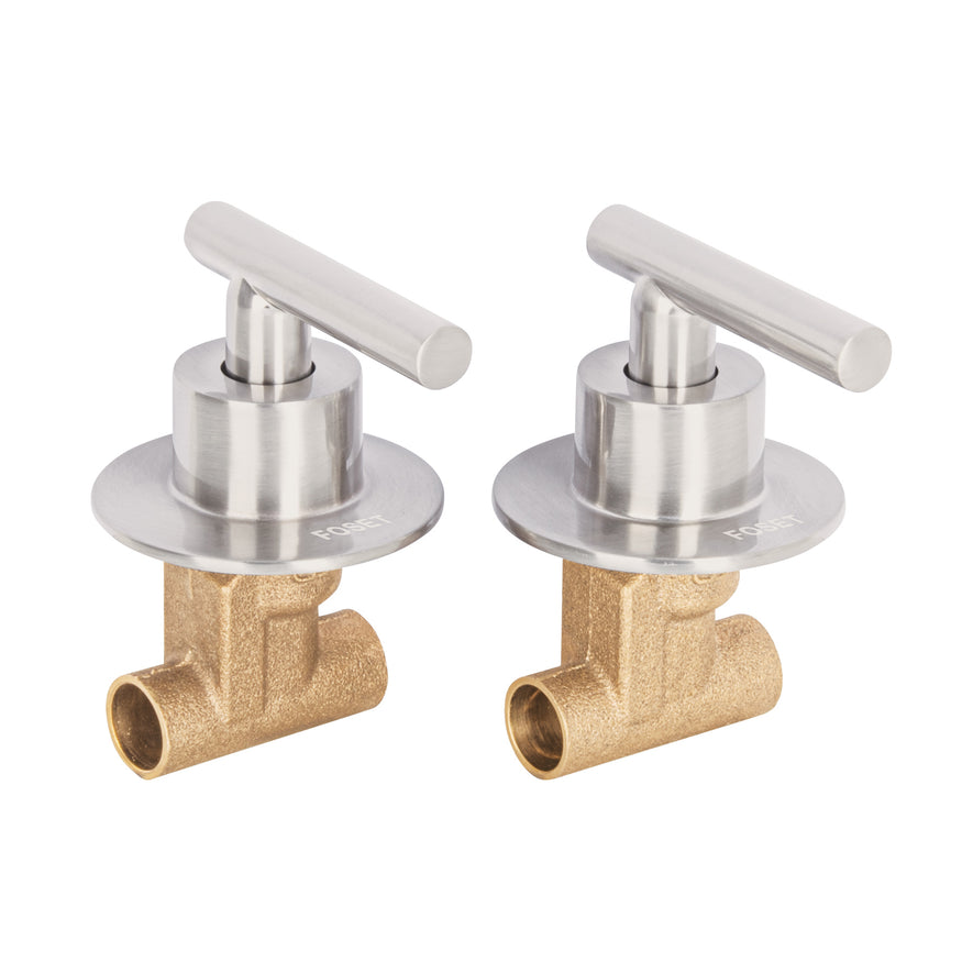 Juego llaves empotrar soldables, palanca satín, Túbig, 46781