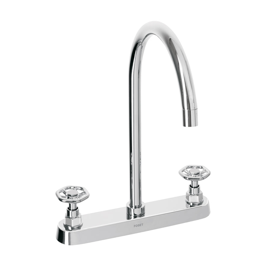 Mezcladora para fregadero, manerales redondos,cromo, Tubig, 46774