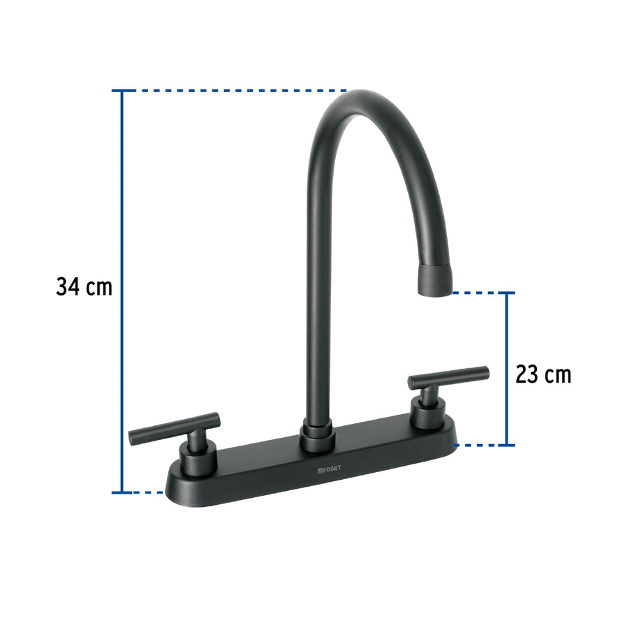 Mezcladora para fregadero,manerales palanca,negro mate,Tubig, 46773