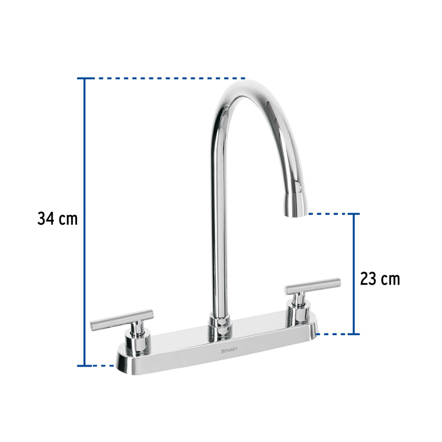 Mezcladora para fregadero, manerales palanca, cromo, Tubig, 46771