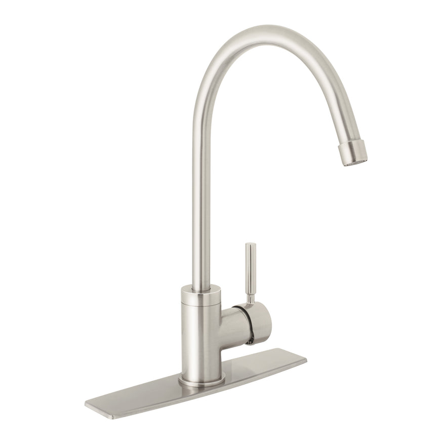 Monomando para fregadero, cuello alto, satín, Foset Tubig, 46766